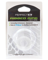 Perfect Fit Ribbed Ring - Clear PF Blend Stretchable Cock Ring