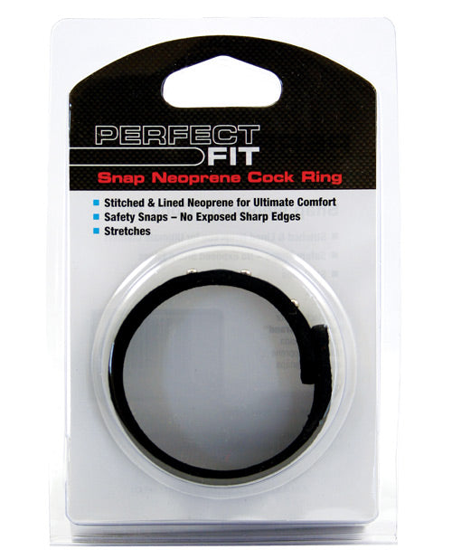 Perfect Fit Neoprene Cock Ring with Adjustable Snaps and Soft Stitched Edges for Customized Penis Enhancement