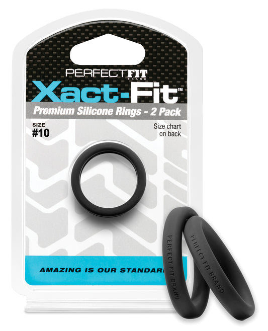 Perfect Fit silicone cock ring Xact Fit #10 soft-touch material precision sizing for comfortable penis enhancement