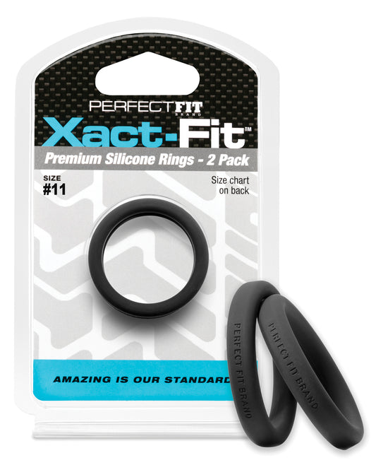 Perfect Fit penis enhancement Xact Fit #11 silicone cock rings set for precise fit and comfort