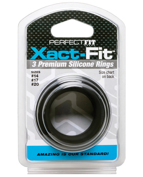 Perfect Fit Penis Enhancement Rings Set Adjustable Black Silicone Sizes S/M/L for Comfort and Support