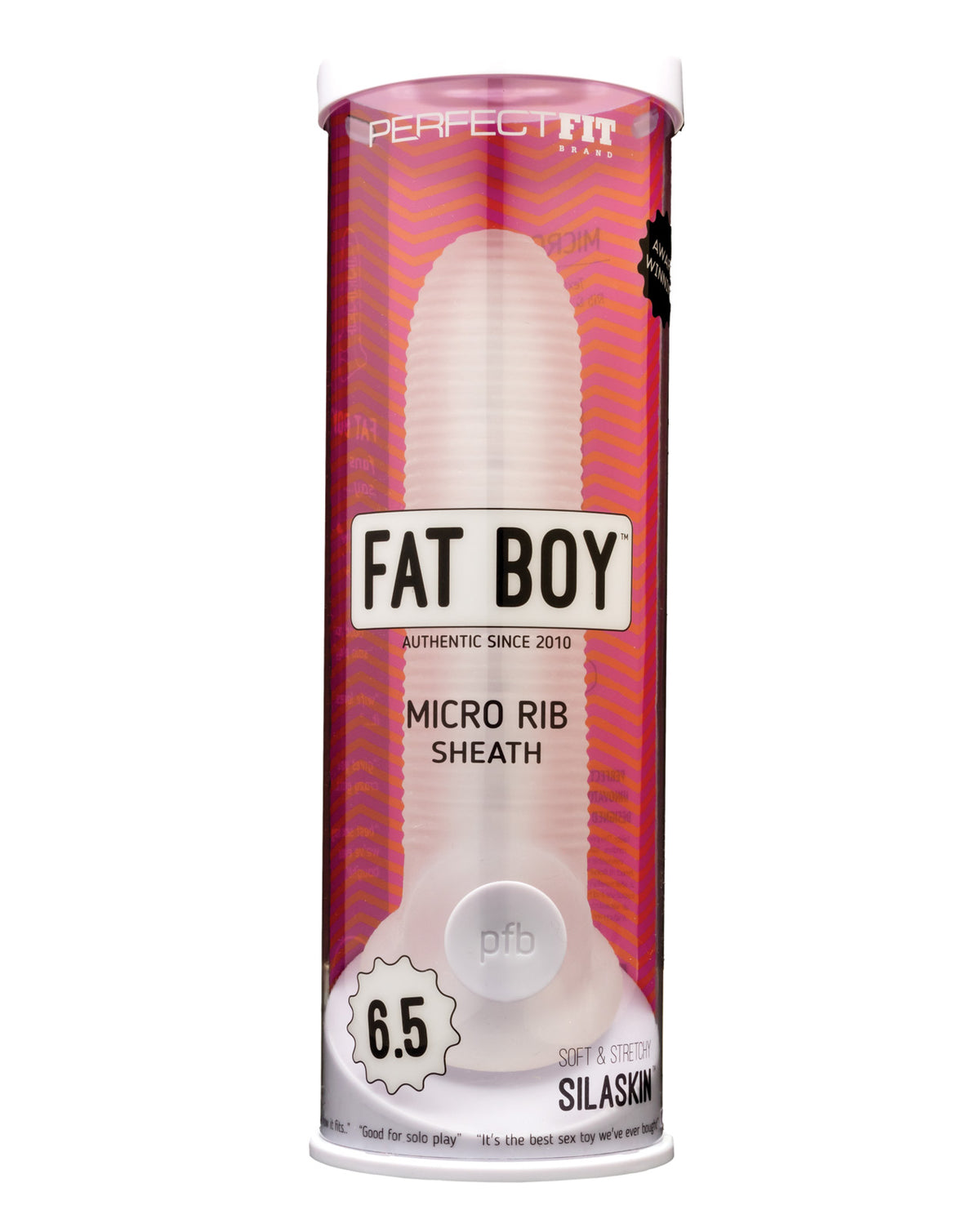 Perfect Fit Fat Boy Micro Ribbed Sheath 6.5" - Clear