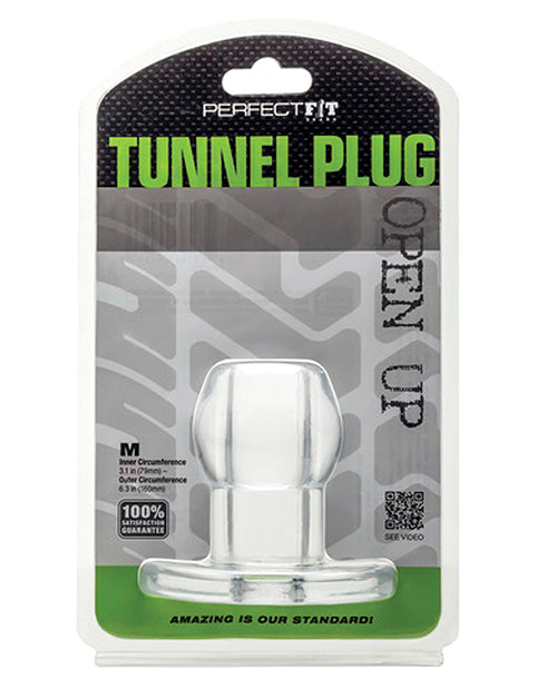 Perfect Fit Tunnel Plug Medium clear hollow anal plug see-through design for enhanced sensory play