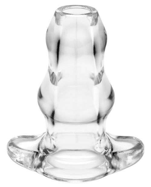 Perfect Fit Double Tunnel Plug Medium Clear with See-Through Hollow Core