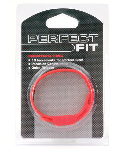 Perfect Fit adjustable cock ring with quick release tab and 17 size settings for customizable penis enhancement
