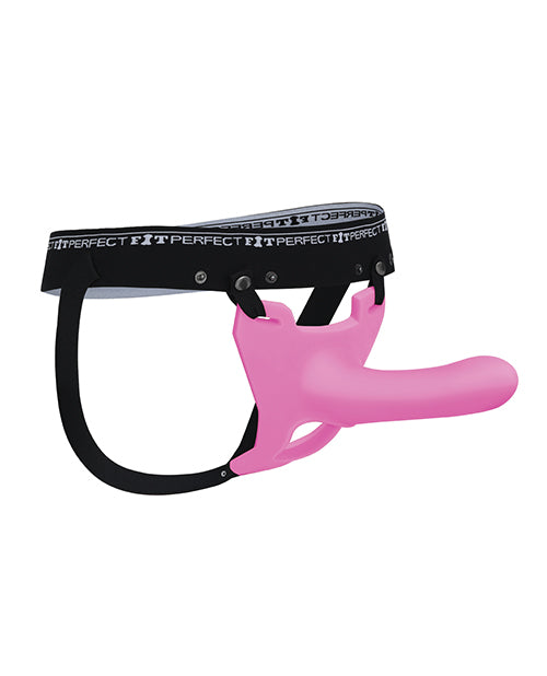 Perfect Fit Strap-On Pink Silicone One-Piece Harness with Contoured Design for Enhanced Comfort and Versatility