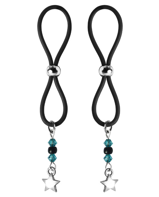 Bijoux de Nip Nipple Halos Turquoise and Black Star Charm for Stylish Sensual Accessory