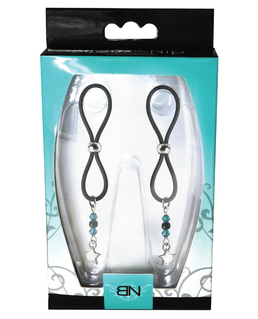 Bijoux de Nip Nipple Halos with Star Charm in Turquoise and Black