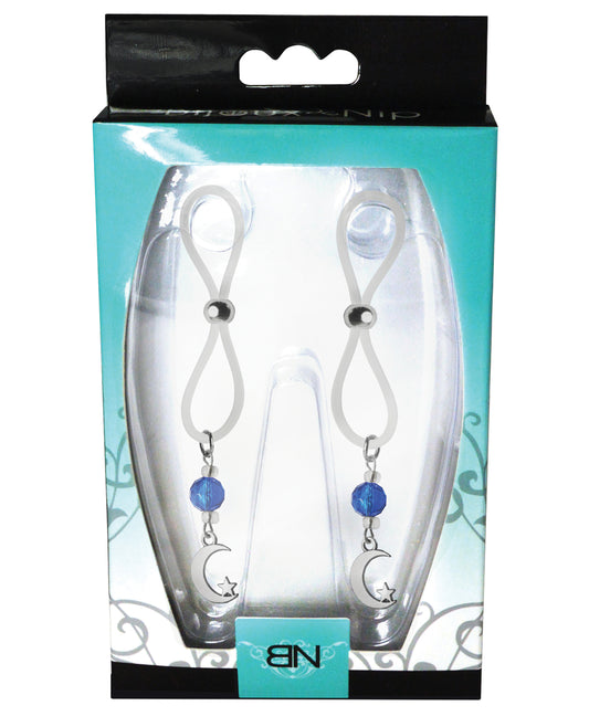 Bijoux de Nip Nipple Halos with Moon & Star Charm - Blue/Clear Jewelry Accessory