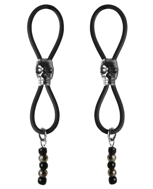 Bijoux de Nip Nipple Halos black skull slider adjustable bondage jewelry for stylish constraint