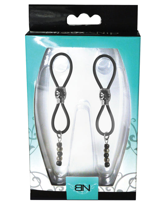 Bijoux de Nip Nipple Halos with Adjustable Black Skull Slider