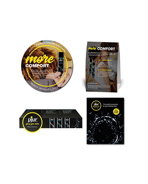 Pjur Aqua Merchandise Kit branded display items and sample sachets for promotional events and retail marketing