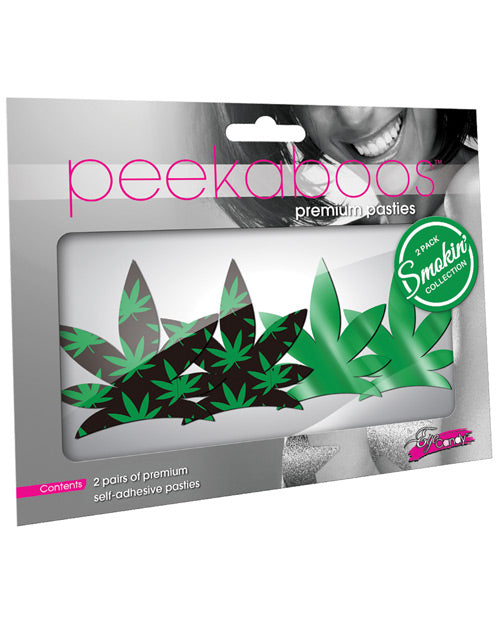 Peekaboos Lingerie Packaged Smoke Leaf Adhesive Pasties Unique Self-Adhesive Design for Confident Coverage