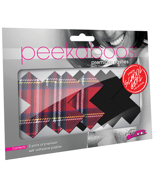 Peekaboos Lingerie Self-Adhesive Nipple Pasties Schoolgirl X Design for Comfortable Coverage