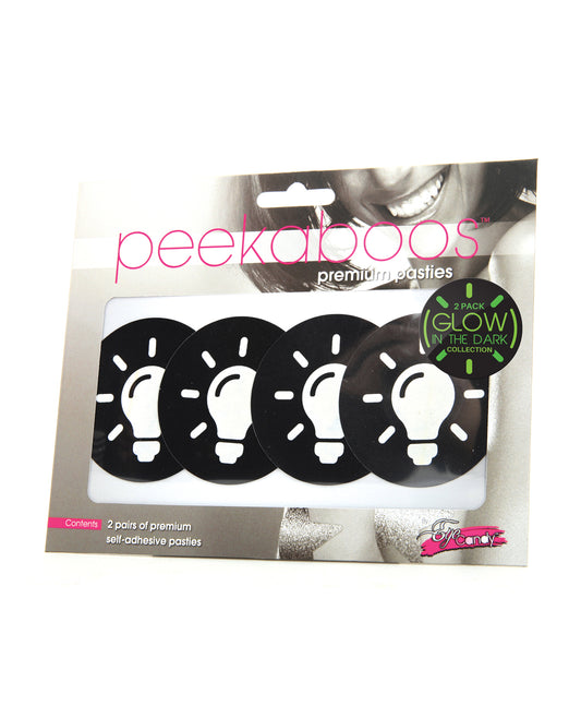 Peekaboos Lingerie Pasties Glow in the Dark Light Bulb Design for Unique Festival Style