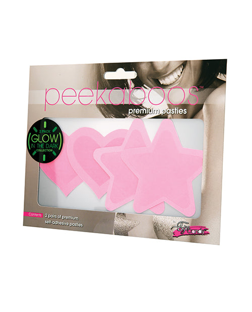 Peekaboos Lingerie X-Shaped Glow-in-the-Dark Bad Bitch Pasties Hot Pink for Confident Party Wear