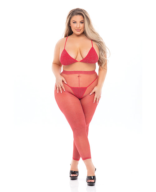 Pink Lipstick lingerie set red bra top and leggings plus size supportive fit for enhanced comfort and confidence