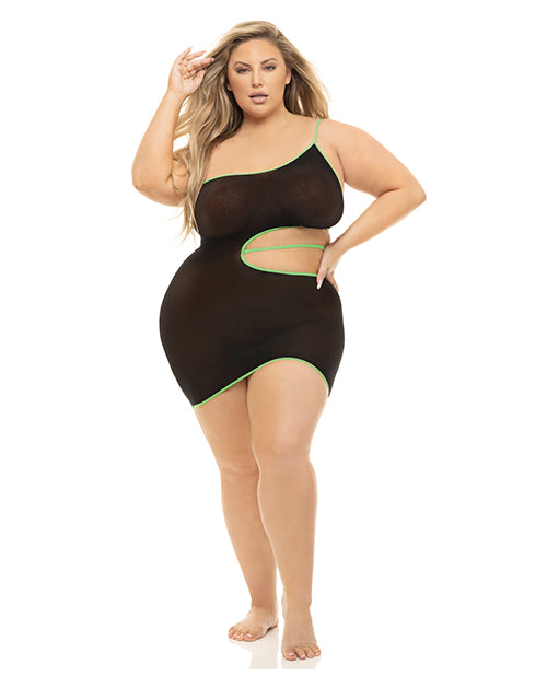 Pink Lipstick Lingerie Plus Size Cut Out Dress Stretch Fabric for Confident Curvy Styling