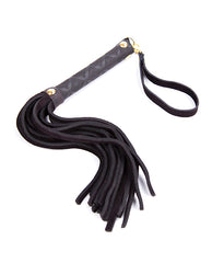 Plesur Bondage Flogger Real Leather Mini Black for Sensation Play and Precise Control