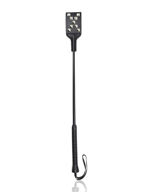 Plesur Bondage Crop with Metal Studded XO Design and PVC Construction for Sensation Play