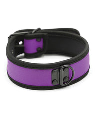 Plesur Bondage Collar Neoprene Adjustable D-Ring in Purple for Comfortable Pet Play