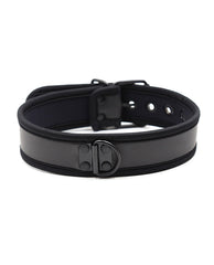 Plesur Puppy Collar Black Neoprene Adjustable D-Ring for Comfortable Pet Play Restraint