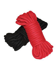 Plesur Bondage Rope Soft Cotton Durable Black Red 2 Pack for Secure BDSM Restraint Play