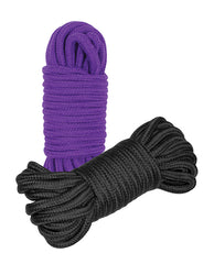 Plesur Bondage Rope 2 Pack Soft Cotton Durable Weave in Black Purple for Restraint Play