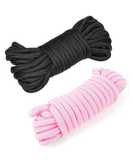 Plesur Bondage Rope 2 Pack soft cotton durable Shibari restraint in black and pink for secure and comfortable bondage