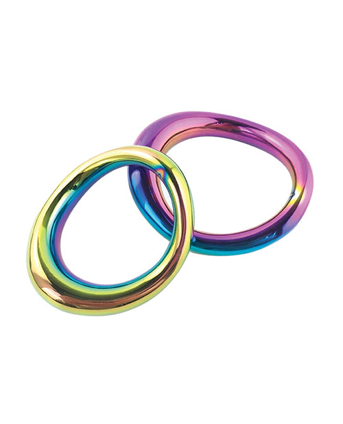 Plesur Penis Enhancement Ring Stainless Steel Rainbow Heavy-Duty Design for Firmness and Endurance