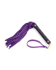 Plesur Mini Leather Flogger bondage restraint with suede falls and pro handle for playful BDSM sessions
