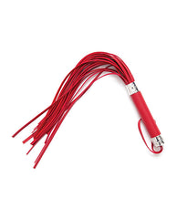 Plesur Bondage Flogger Vegan Suede Pro Handle Wrist Loop for Sensory Play and Restraint