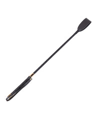 Plesur Bondage Riding Crop Grid-Detailed Handle Gold Metal Tips for Precise Impact and Sensual Power Play