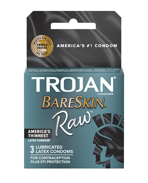 Trojan Condoms Ultra-Thin BareSkin Latex Increased Sensitivity 3 Pack for Enhanced Intimacy