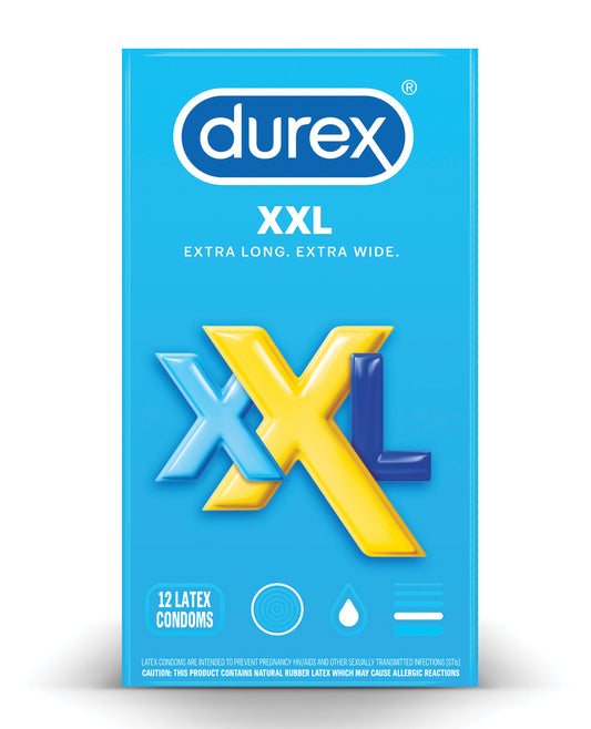 Durex Condoms XXL Extra Long 64mm Width Straight Shaft for Comfortable Protection