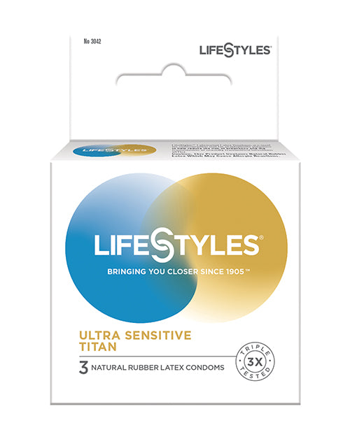 Lifestyles Condoms Ultra Sensitive Latex Thin Design 3 Pack for Enhanced Intimacy and Protection