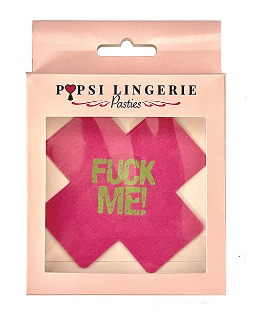 Popsi Lingerie Pasties Glow in the Dark X Shape Pink for Festival and Lingerie Looks
