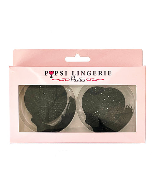 Popsi Lingerie Pasties Black Reusable Diamond Tassels for Statement Lingerie Style