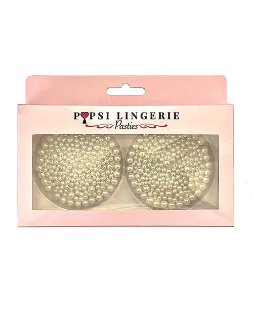 Popsi Lingerie Pearl Reusable Pasties White Adhesive Finish for Discreet Coverage and Style