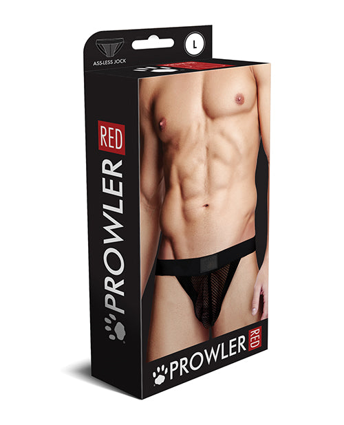 Prowler RED Fishnet Ass-less Brief - Black LG