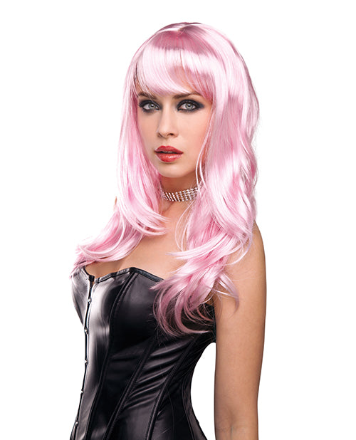 Pleasure Wigs Synthetic Costume Wig Adjustable Fit Vibrant Baby Pink for Stylish Party Looks