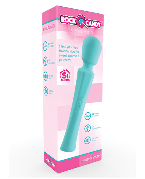 Rock Candy Massage Wand Blue Silicone Rechargeable Comfortable Grip for Targeted Vibrations