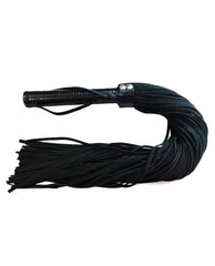 Rouge Bondage Flogger Suede Strands Leather Handle with Wrist Loop for Sensory Play and Secure Grip