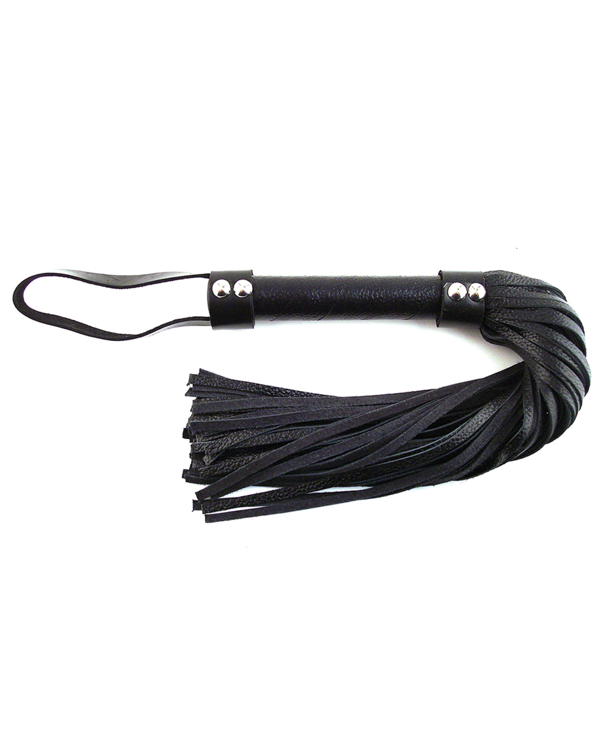Rouge Bondage Flogger Short Leather H-Style Handle Hand Loop for Precise Sensation Play