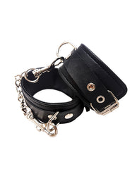 Rouge Bondage Restraints Vegan Leather Wrist Cuffs with Removable Chain for Comfortable Restraint Play