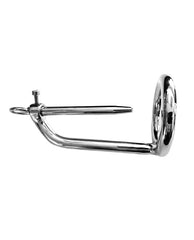 Rouge Stainless Steel Chastity Ring with Adjustable Urethral Probe for Advanced Male Chastity Play