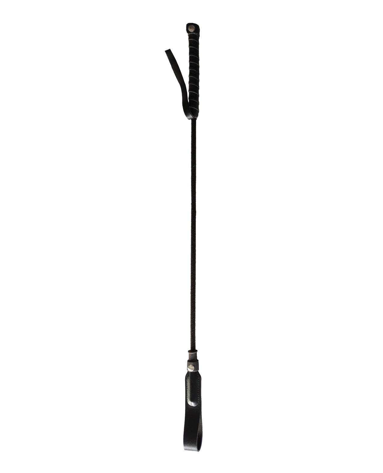Rouge Bondage Crop slim leather tip 24-inch black for precise restraint play