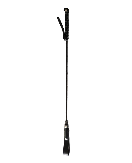 Rouge Bondage Crop slim leather tip 24-inch black for precise restraint play