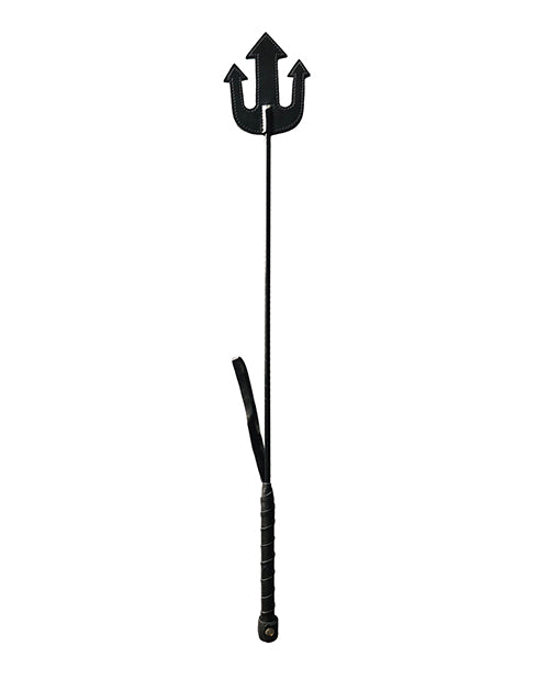 Rouge Bondage Riding Crop Genuine Leather Long Shaft for Precise Sensation Play