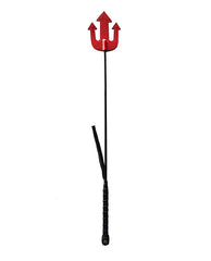 Rouge Bondage Crop Real Leather Red 24-inch Shaft for Impact Play and Sensory Exploration